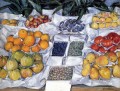 Fruta exhibida en un soporte bodegón Gustave Caillebotte